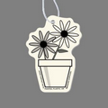 Paper Air Freshener Tag W/ Tab - Flowers In a Pot